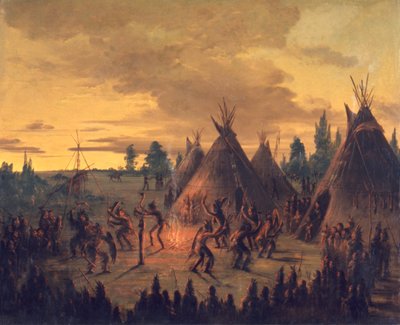 Kriegstanz, Sioux, 1845-1848 von George Catlin