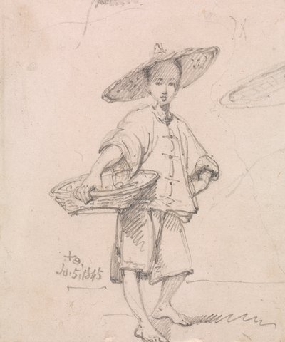 Junge Person mit einem Korb von George Chinnery