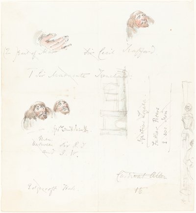 Skizzen grotesker Gesichter von George Cruikshank