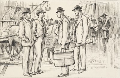 Treffen in einem Hafen von George du Maurier