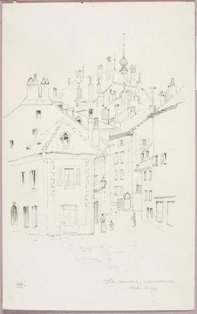 Alte Häuser, Lausanne von George Elbert Burr