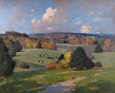 Landschaft in Sussex mit Rindern von George F. Henry
