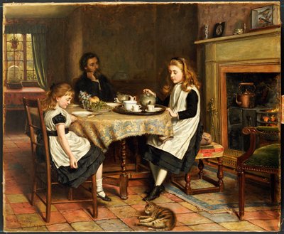 Es gibt kein Kaminfeuer..., 1874 von George Goodwin Kilburne