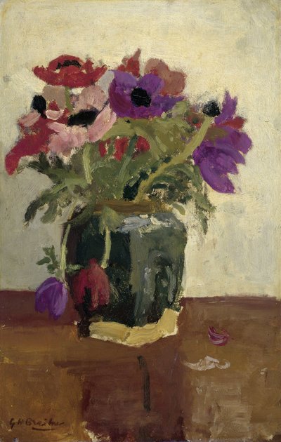 Ingwertopf mit Anemonen von George Hendrik Breitner