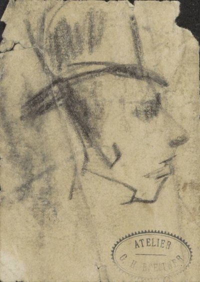 Männerkopf mit Hut von George Hendrik Breitner
