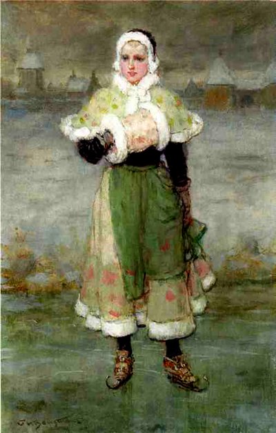 Ein niederländischer Schlittschuhläufer von George Henry Boughton