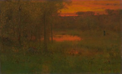 Landschaft, Sonnenuntergang von George Inness