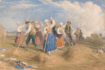 Heuarbeiter auf einem Feld von George Robert Lewis