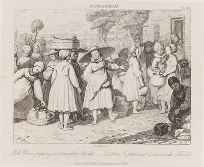 Milchfrauen, Ittenheim, um 1821 von George Robert Lewis