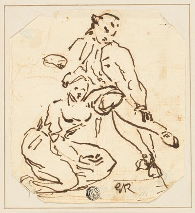 Sitzender Mann und Frau von George Romney