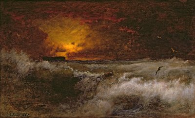 Sonnenuntergang über dem Meer, 1887 von George Snr. Inness