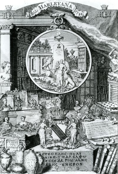 Exlibris von Lord Harley, 1741 von George Vertue