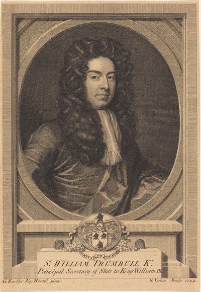 William Trumbull von George Vertue after Sir Godfrey Kneller