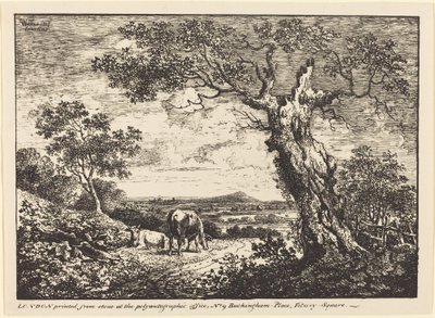 Landschaft mit zwei Kühen von George Walker