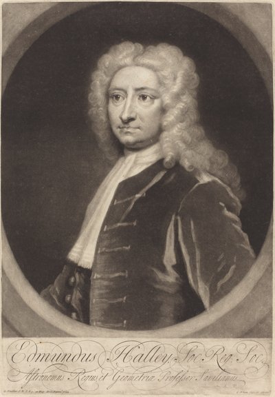 Edmund Halley von George White after Sir Godfrey Kneller