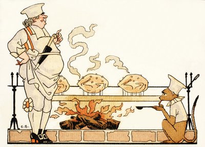 Braten am Spieß von Georges Barbier