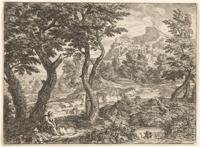 Landschaft mit einem Rastenden von Georges Focus