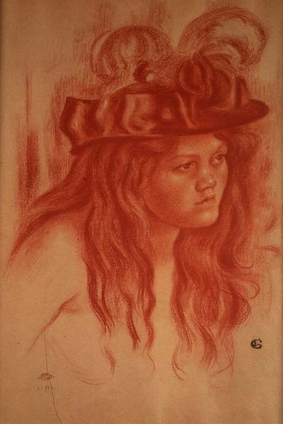 Junges Mädchen mit einem Hut von Georges Lemmen
