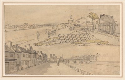 Zwei Ansichten von Paris (verso) von Georges Michel