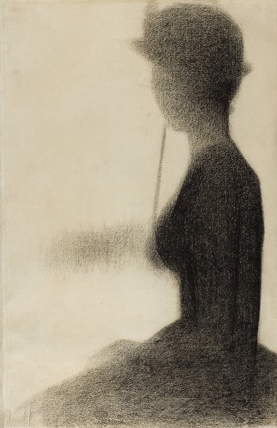 Sitzende Frau mit Sonnenschirm von Georges Pierre Seurat