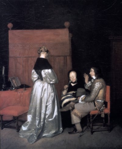Väterliche Ermahnung, 1654-1655 von Gerard Terborch II