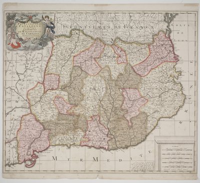 Fürstentum Katalonien, um 1702 (handkolorierte Radierung) von Gerard Valck