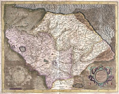 Ancona und Spoleto, Italien (Stich) von Gerardus Mercator
