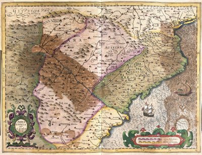 Aragon und Katalonien, Spanien (Gravur) von Gerardus Mercator