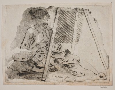 Ein Maler (Juel) an seiner Staffelei von Gerhard Ludvig Lahde