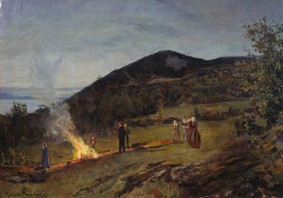 Mittsommerfeuer, ca. 1895 von Gerhard Peter Frantz Vilhelm Munthe