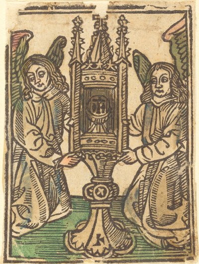 Eine Monstranz, gehalten von zwei Engeln von German 15th Century