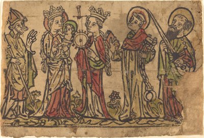 Madonna und Kind mit vier Heiligen von German 15th Century