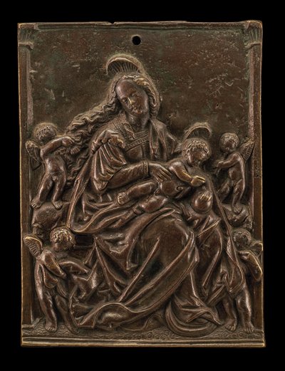 Die Jungfrau und das Kind mit vier Engeln von German 16th Century