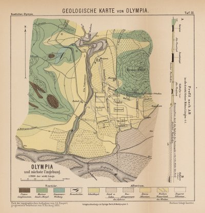 Geologische Karte von Olympia (Stich) von German School