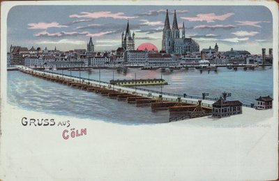 Grußkarte von Köln, vor 1900 von German School