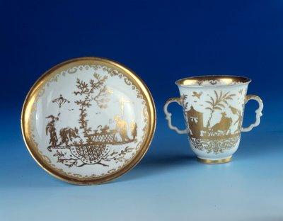 Meißener Porzellantasse und Untertasse von German School