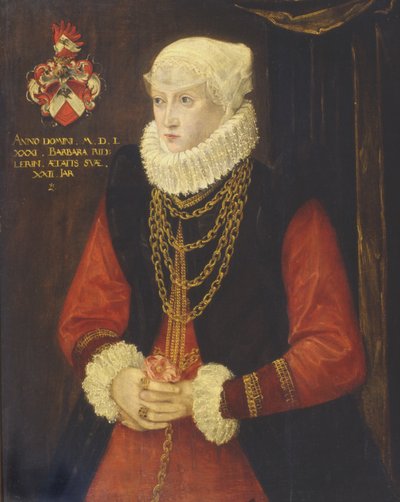 Porträt von Barbara Ridler, 1581 von German School