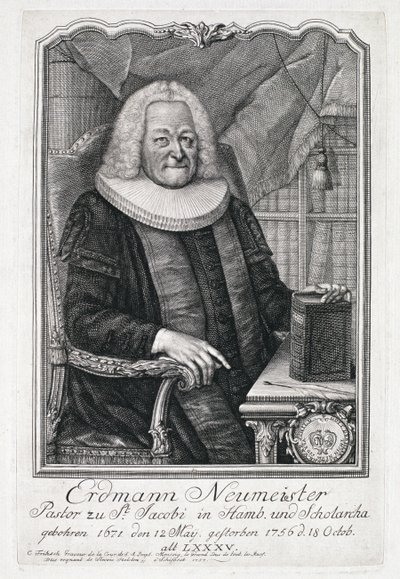 Porträt von Erdmann Neumeister (1671-1756) von German School
