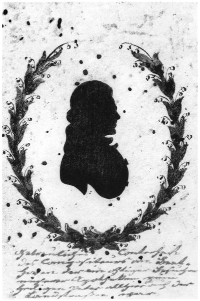 Silhouette von Ludwig van Beethoven (1770-1827) von German School