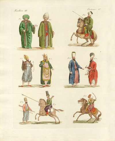 Türkische Nationalkostüme (Farbstich) von German School