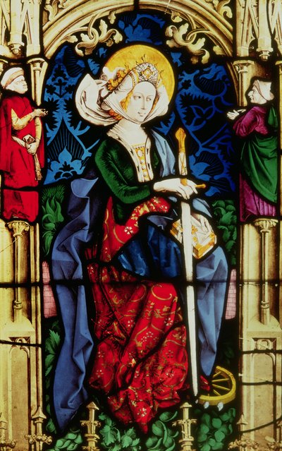 Fenster, das St. Katharina darstellt, aus Partenheim, ca. 1440 von German School