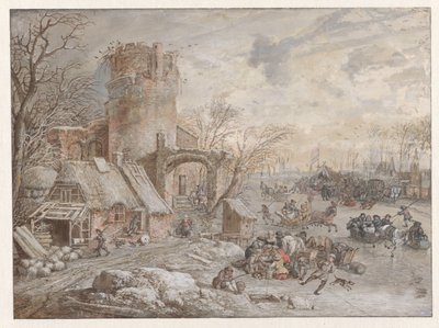 Winterlandschaft mit Eisvergnügen von Gerrit Battem