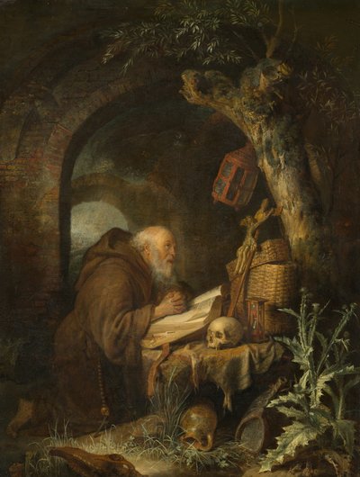 Der Einsiedler von Gerrit Dou