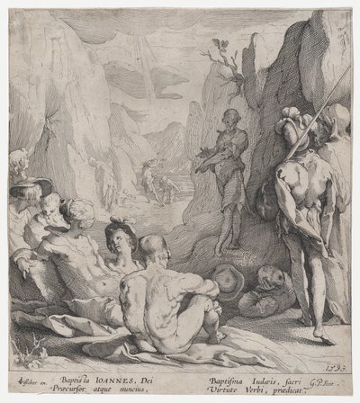 Johannes der Täufer predigt, 1593 von Gerrit Pietersz Sweelink