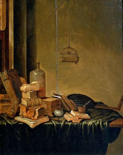 Stillleben mit Büchern von Gerrit van Vucht