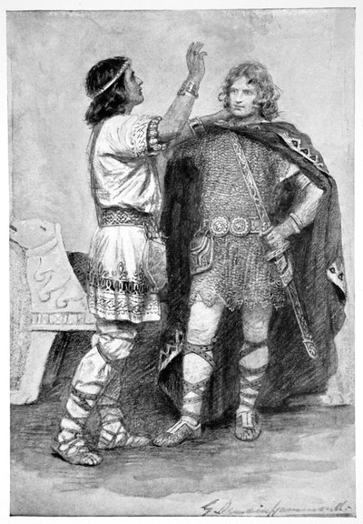 Hereward und Sigtryg, 1910 von Gertrude E Demain Hammond