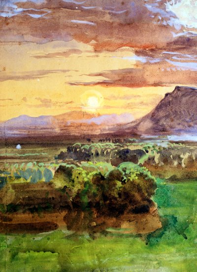 Sonnenuntergang in Caserta von Giacinto Gigante