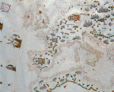 Eine nautische Karte, 1564 von Giacomo Maggiolo