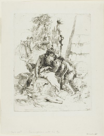 Zwei Magier mit zwei Jungen, aus Scherzi von Giambattista Tiepolo