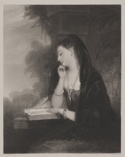 Der Nachdenkliche (Aquatinta) von Gilbert Stuart Newton